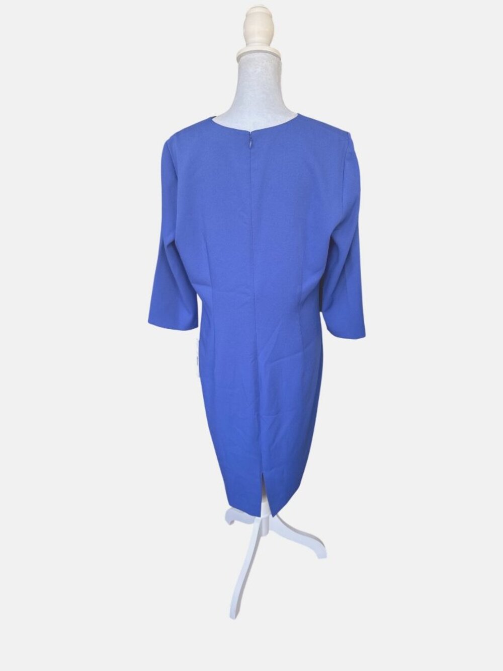 Antonio Melani Sheath Dress Mosaic Blue 3/4 Sleeves Back Zipper - Picture 4 of 7